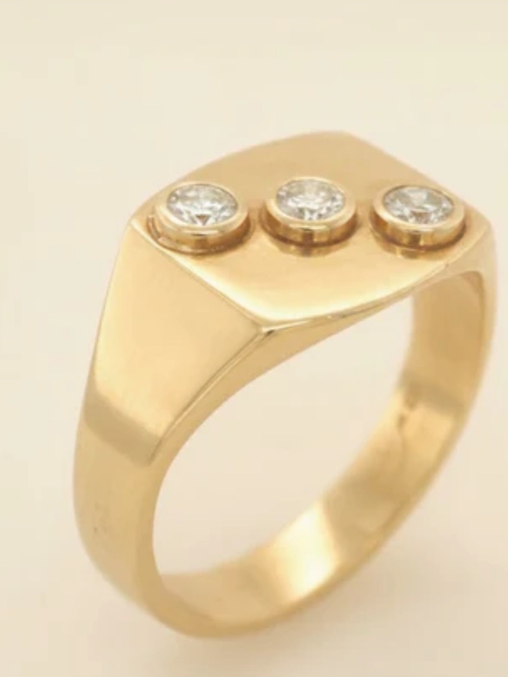 Men’s 10K Diamond Refined Signet Ring
